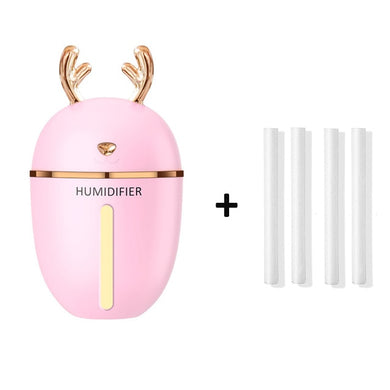 Humidificateur d'air et diffuseur d'huiles essentielles - rose et 4 filtres