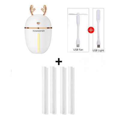 Humidificateur d'air et diffuseur d'huiles essentielles - blanc 3 en 1 et 4 filtres