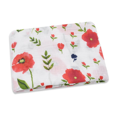 Couverture en mousseline 100% coton (120cm x 120 cm) - rose rouge