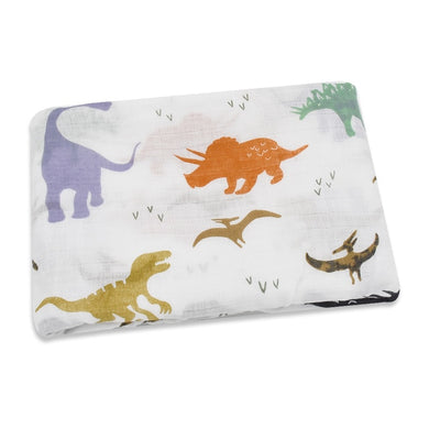 Couverture en mousseline 100% coton (120cm x 120 cm) - dinosaure