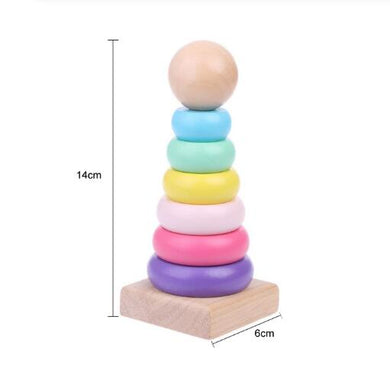 Pyramide Arc-en-Ciel Jouet Bébé - macaron tour coloré