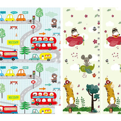 Tapis de jeu pliable, reversible et imperméable - route et grenouille