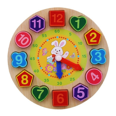 Horloge d'apprentissage en bois - lapin