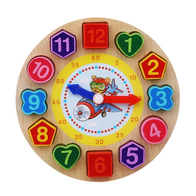 Horloge d'apprentissage en bois - horloge avion