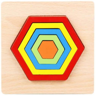 Jouet d'apprentissage en bois - hexagone