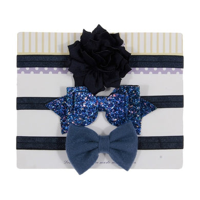 Serre tête bandeau élastique - bleu foncé