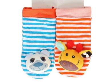 Paire de chaussettes hochet 0-12 mois - ours cerf chaussette 2pcs