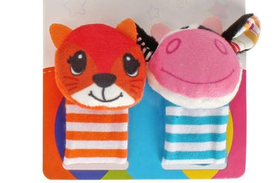 Paire de poignet hochet 0-12 mois - renard vache 2 pcs