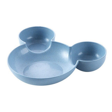 Assiette antidérapante à compartiments - bleu