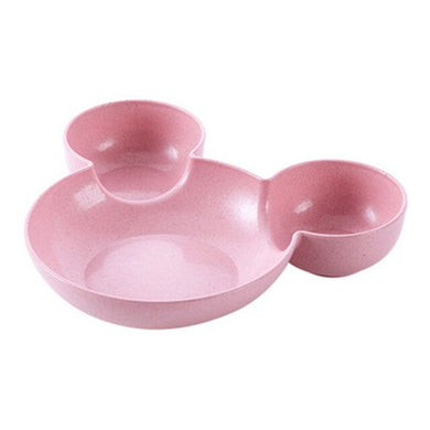 Assiette antidérapante à compartiments - rose