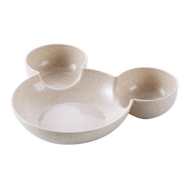 Assiette antidérapante à compartiments - beige