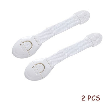 Serrure de sécurité adhésive (porte, placards, tiroirs) - 2 pcs blanc