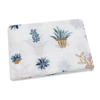 Couverture en mousseline 100% coton (120cm x 120 cm) - cactus