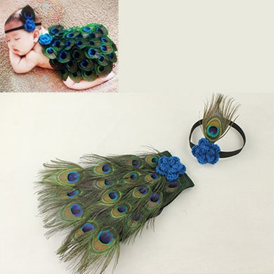 Costume en crochet pour séance photo du nouveau-né - paon