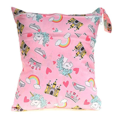 Sac imperméable pour couche-culotte 36x 29cm - licorne coeur