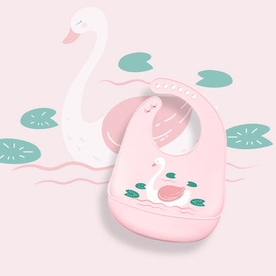 Bavoir Impermeable - cygne rose