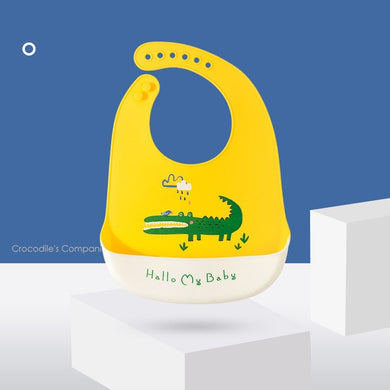 Bavoir Impermeable - crocodile jaune