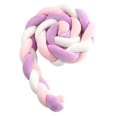 Tour de Lit Tressé - 4m - rose/violet/blanc