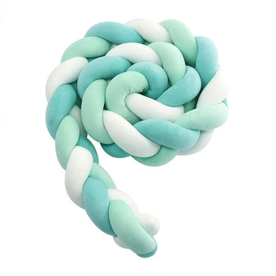 Tour de Lit Tressé - 4m - menthe/vert/blanc