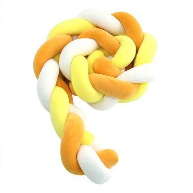 Tour de Lit Tressé - 4m - jaune/moutarde/blanc