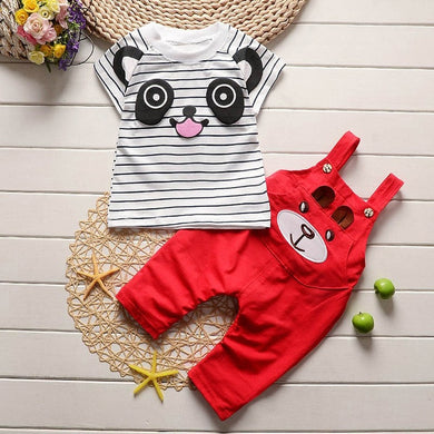 Ensemble salopette et T-shirt - rouge