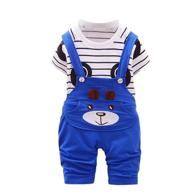 Ensemble salopette et T-shirt - bleu