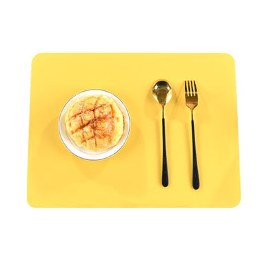 Tapis de table en silicône pour bébé - carré jaune