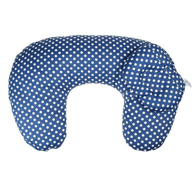 Oreiller d'allaitement avec têtière amovible (56x37cm + 20x17 cm) - bleu/pois