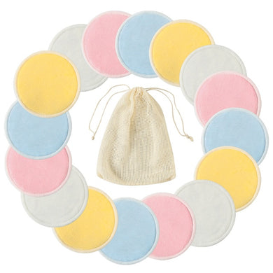 Coussinets d'allaitement lavables en bambou - 16pcs/multi