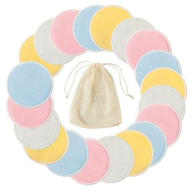 Coussinets d'allaitement lavables en bambou - 20pcs/multi