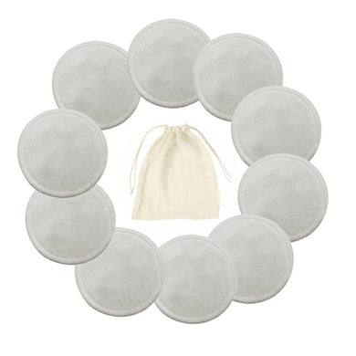 Coussinets d'allaitement lavables en bambou - 10pcs/blanc
