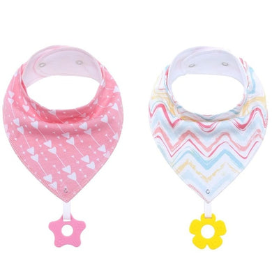 Bavoir Bandana Bébé - duo coeur