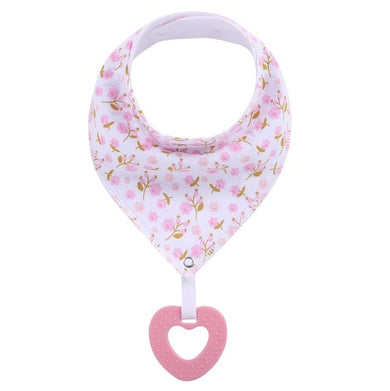 Bavoir Bandana Bébé - fleur rose