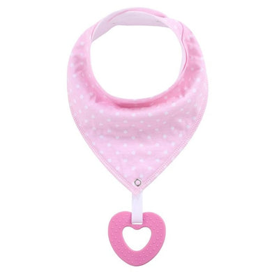 Bavoir Bandana Bébé - rose à petits pois blancs