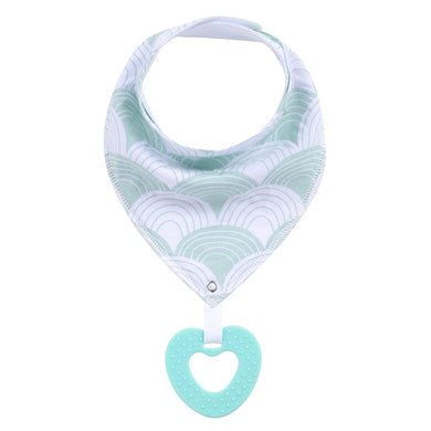 Bavoir Bandana Bébé - vert blanc à rayure
