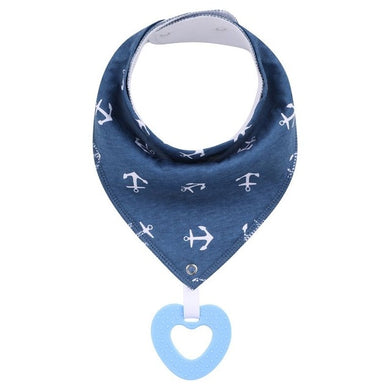Bavoir Bandana Bébé - bleu ancre