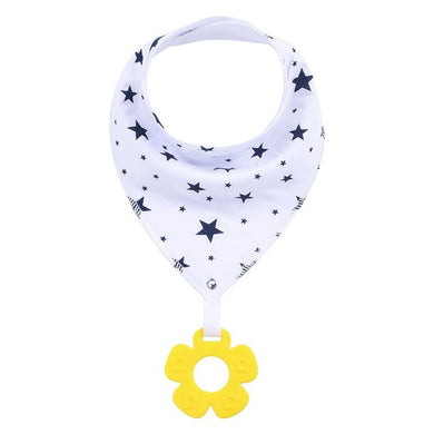 Bavoir Bandana Bébé - blanc étoiles