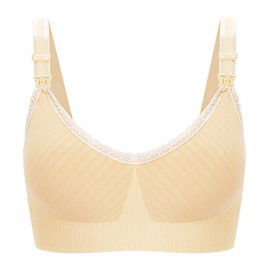Soutien-gorge d'allaitement liseré dentelle - peau