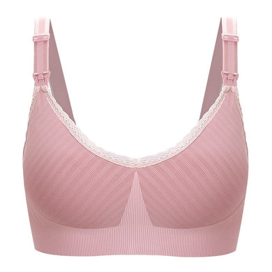 Soutien-gorge d'allaitement liseré dentelle - rose