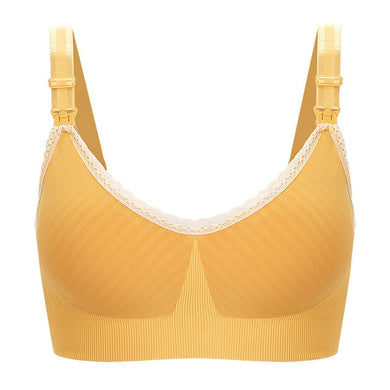 Soutien-gorge d'allaitement liseré dentelle - jaune
