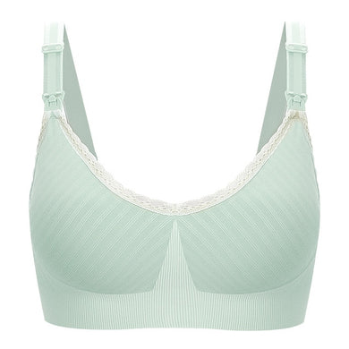 Soutien-gorge d'allaitement liseré dentelle - vert