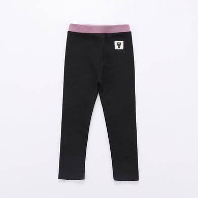 Legging motif chat taille élastique pour filles - noir