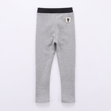 Legging motif chat taille élastique pour filles - gris