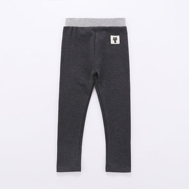 Legging motif chat taille élastique pour filles - gris