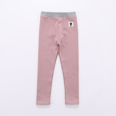 Legging motif chat taille élastique pour filles - rose