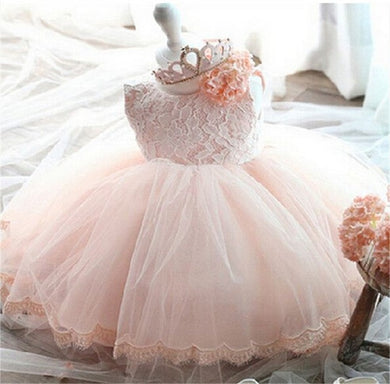 Robe en Tulle princesse fille - rose dentelle