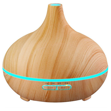 Diffuseur en bois d'huiles essentielles USB avec 7 couleurs LED - 550ml miel