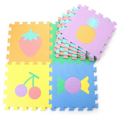 Tapis de jeu en mousse 10 dalles de 30x30cm - fruit