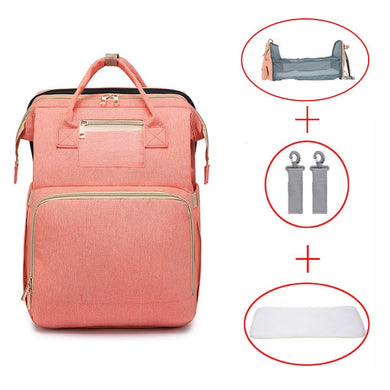 Sac à langer pour bébé avec matelas à langer - orange crème