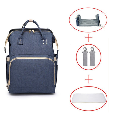 Sac à langer pour bébé avec matelas à langer - bleu